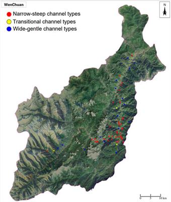 Discrimination of debris flow in narrow-steep type and wide-gentle type gullies in Wenchuan meizoseismal area